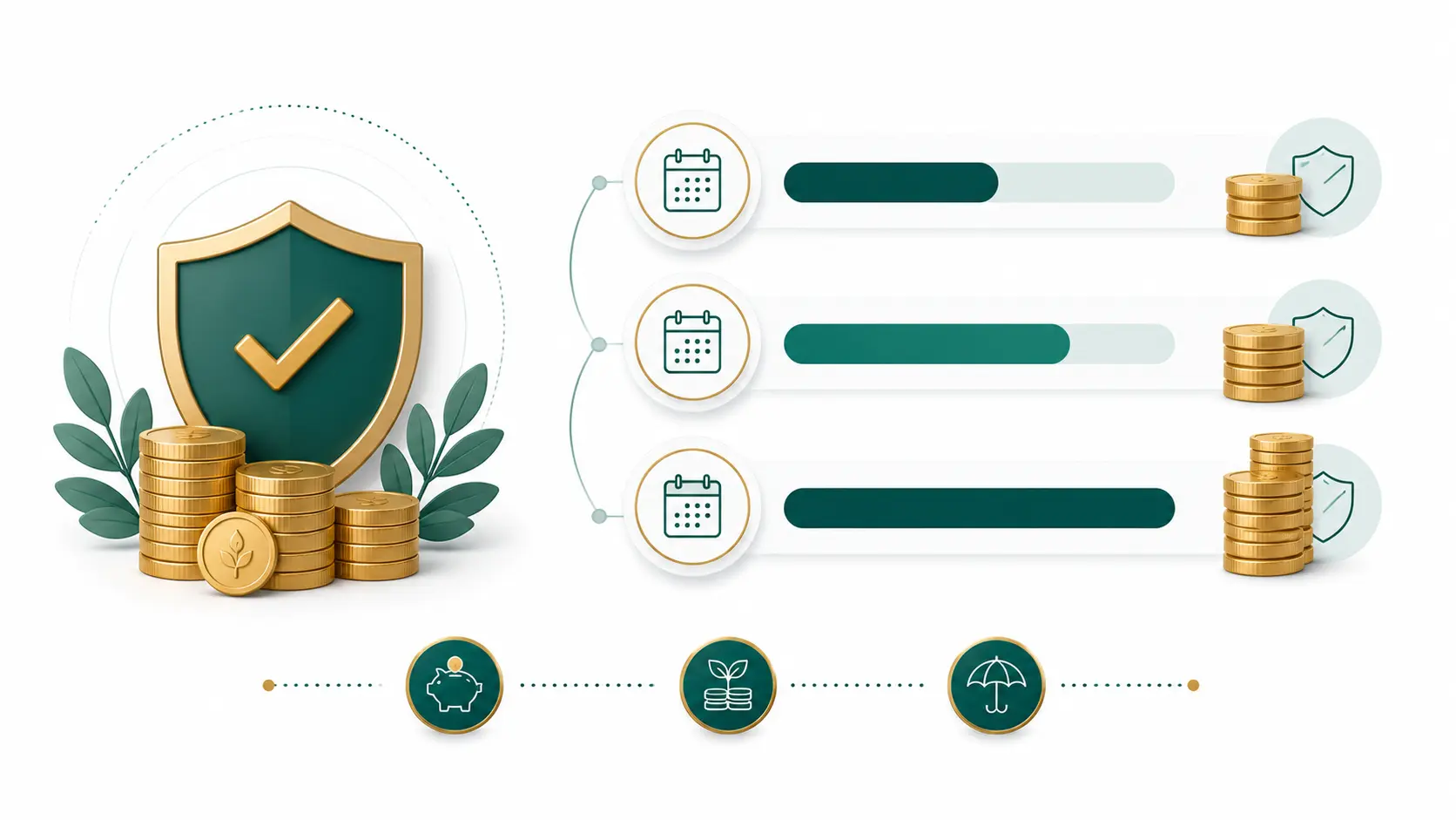 مخطط تحديد حجم صندوق الطوارئ لتغطية 3 إلى 6 أشهر من المصاريف