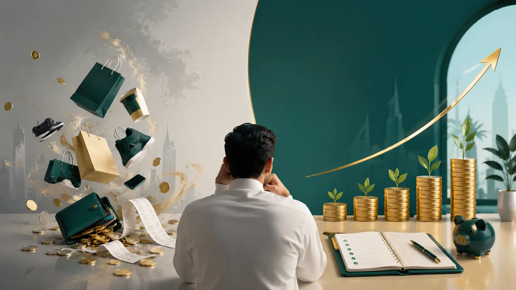 مقارنة بين التفكير المالي الذكي والتفكير العادي في إدارة الأموال