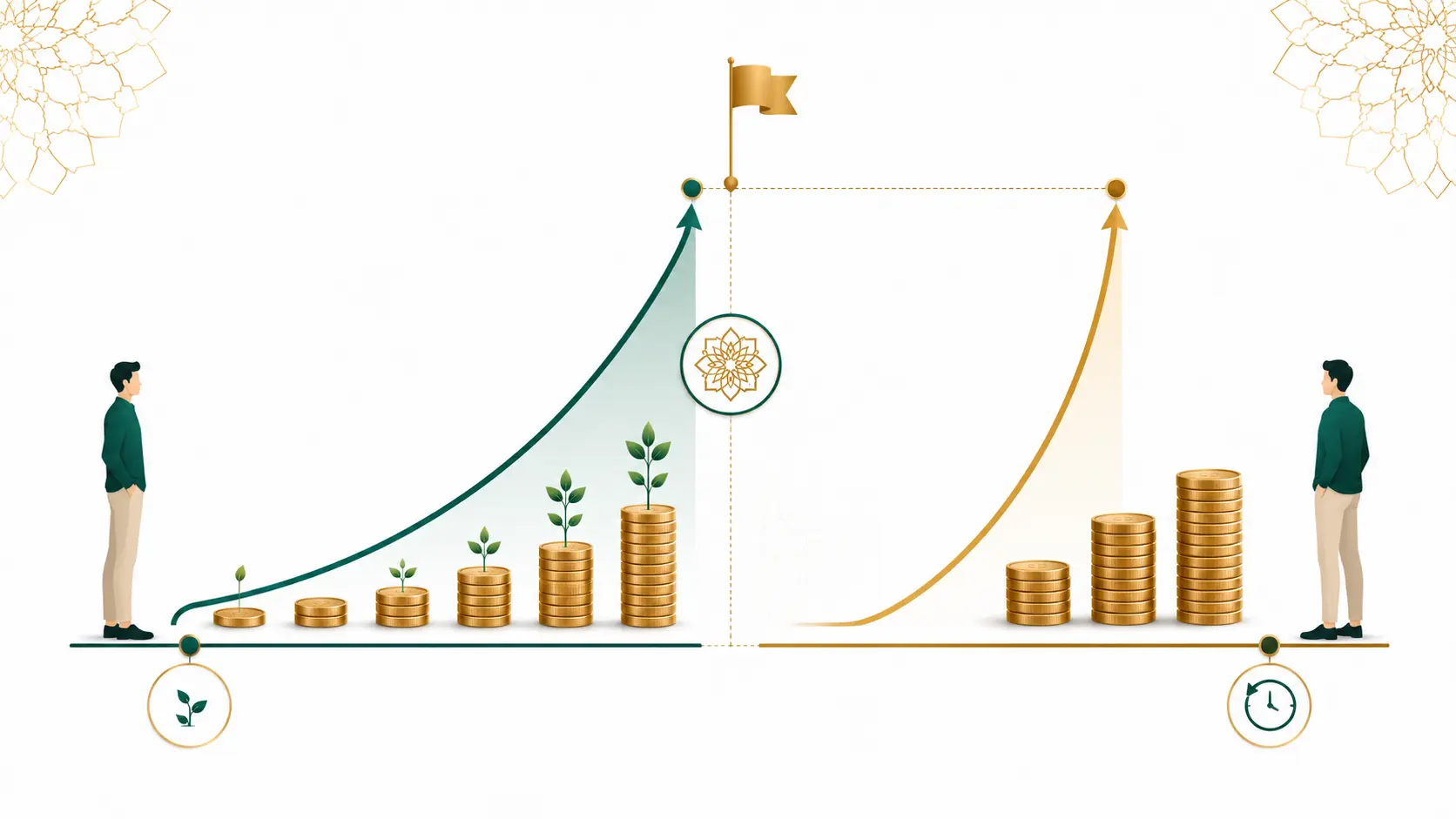 مقارنة بين المستثمر المبكر والمتأخر توضح أهمية الوقت في الفائدة المركبة
